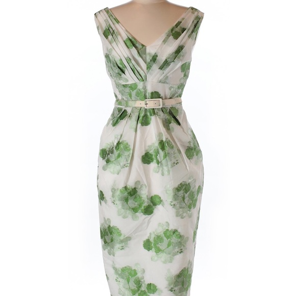ASOS White and Green Floral Midi Dress - Picture 2 of 3